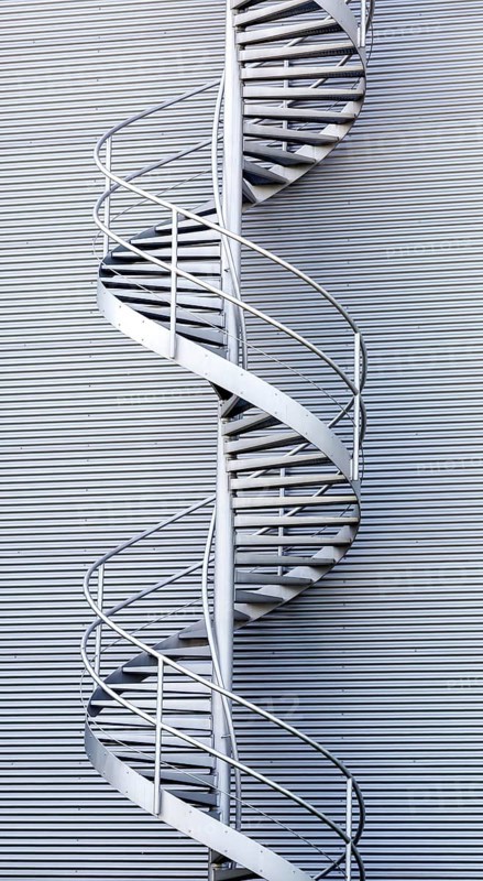 Spiral staircase made of steel