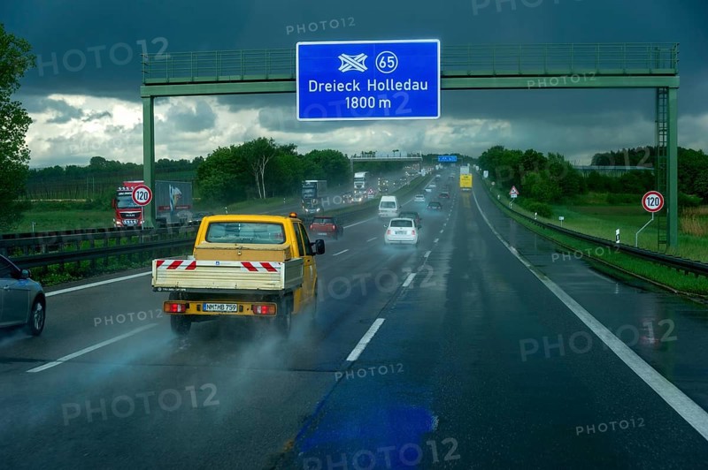 Traffic during heavy rain and poor visibility