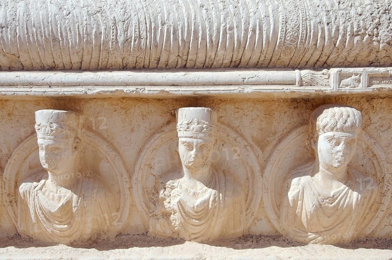 Bas-relief on a sarcophagus