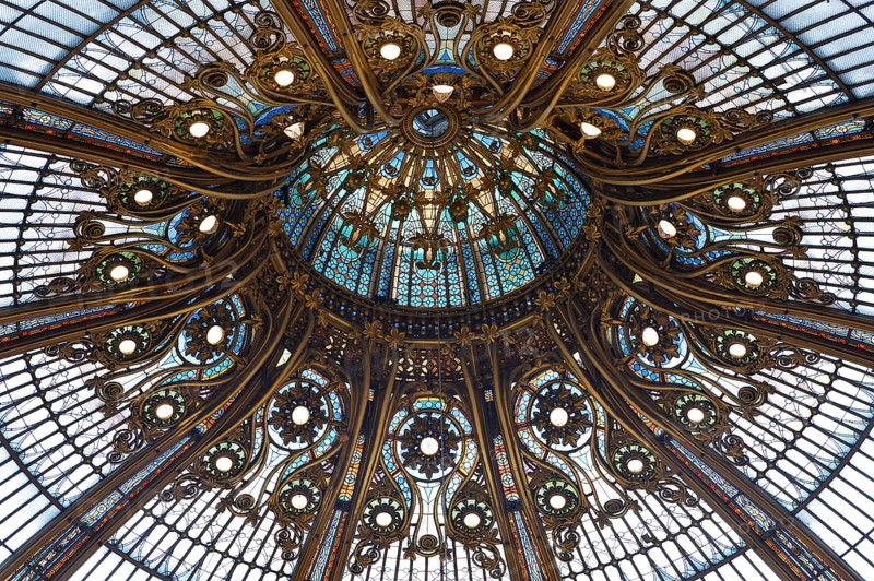 Detail of the dome of the Galeries Lafayette department store
