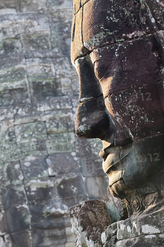 Stone face of Avalokiteshvara