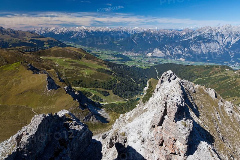 View into the Inn valley with the Karwendel Mountains