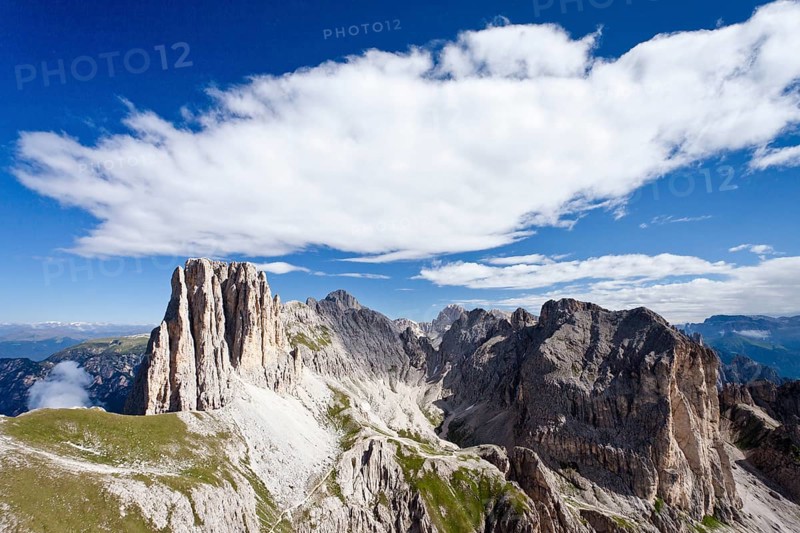 View while ascending Croda Rossa or Sextener Rotwand in the Rosengarten Group along the Via Ferrata Croda Rossa climbing route