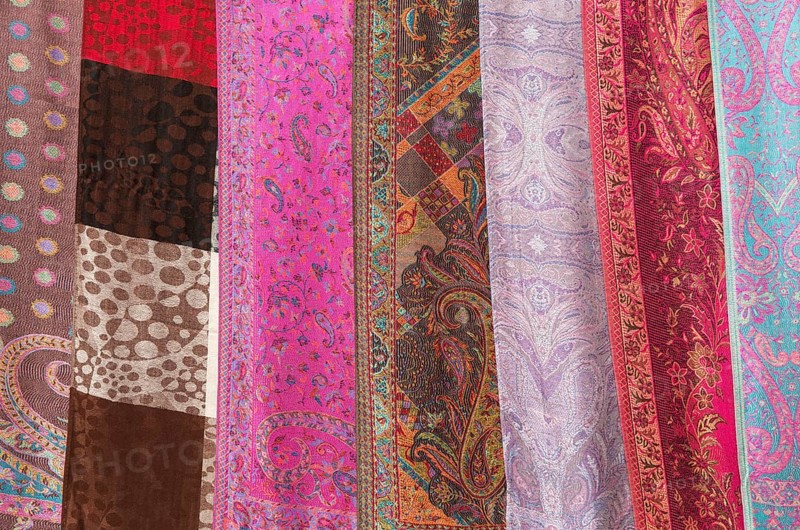 Scarves displayed for sale