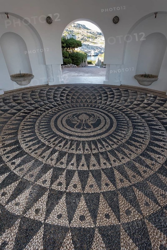 Pavilion with pebble mosaic