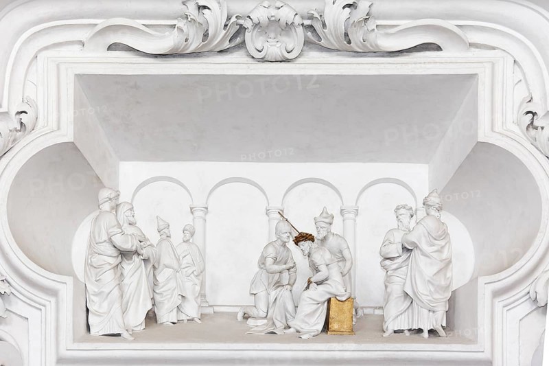Passion scene with baroque stucco figures by Giacomo Serpotta
