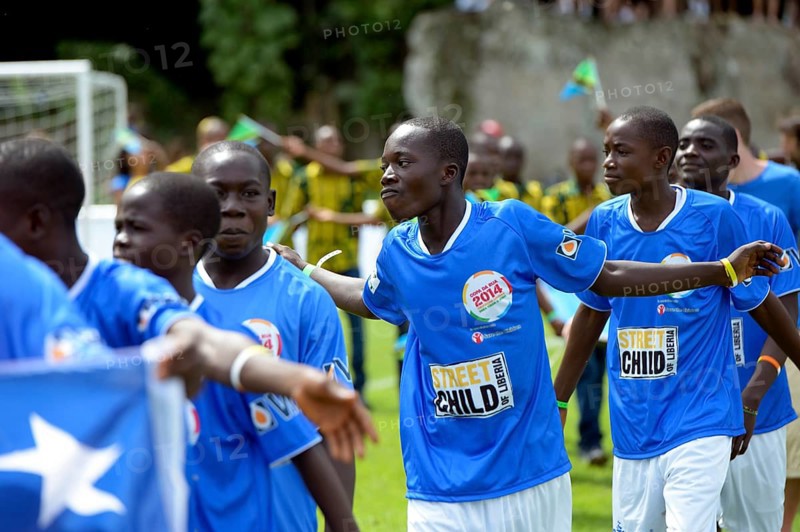 Team from Liberia entering the stadium
