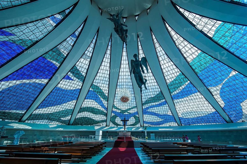 Stained glass in the Metropolitan Cathedral of Brasilia