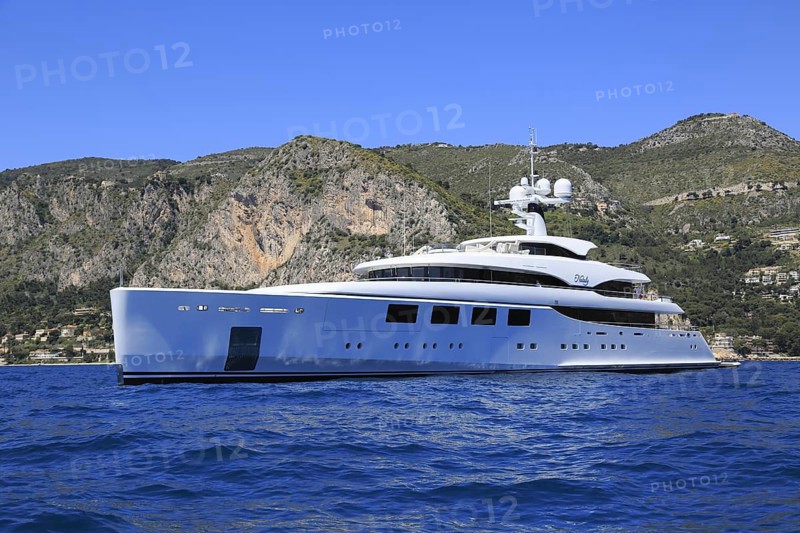 Benetti motor yacht Nataly at anchor in front of Eze Bord de Mer