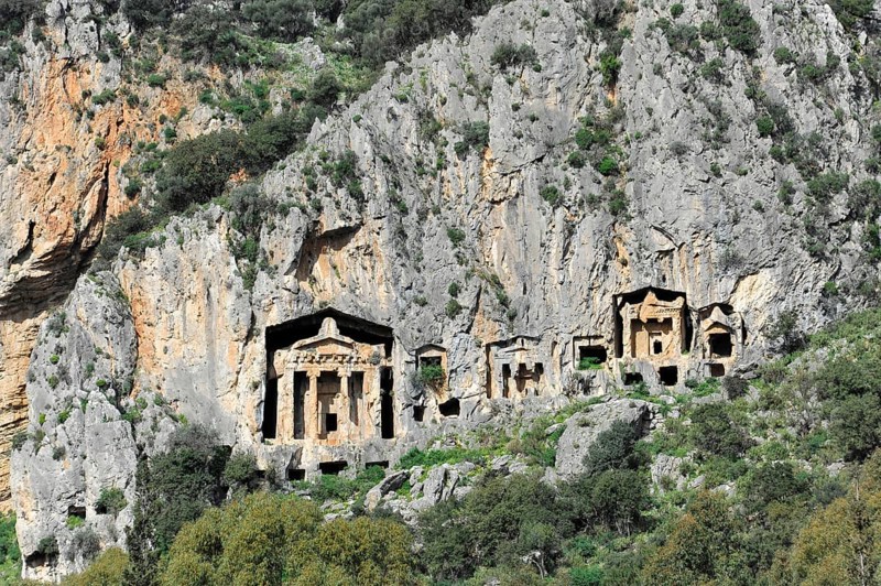 Rock tombs of the ancient city of Kaunos near Dalyan