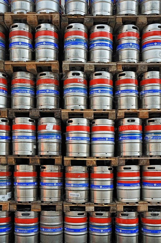 Metal beer kegs