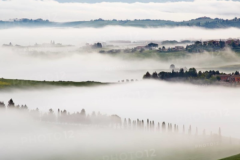 Fog in the valleys of the Crete Senesi