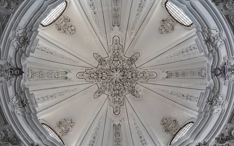 Baroque stucco work at the cupola of the San Francisco church
