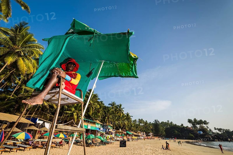 A live guard is watching Palolem Beach