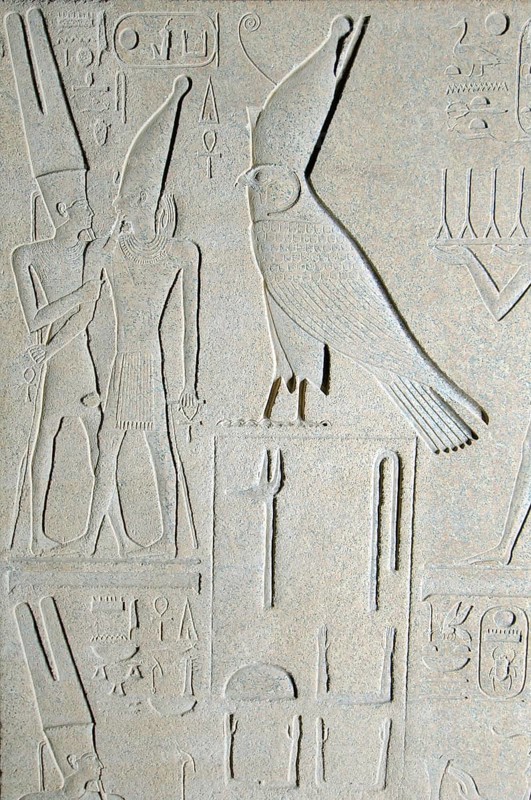 Egyptian hieroglyphics on a granite obelisk