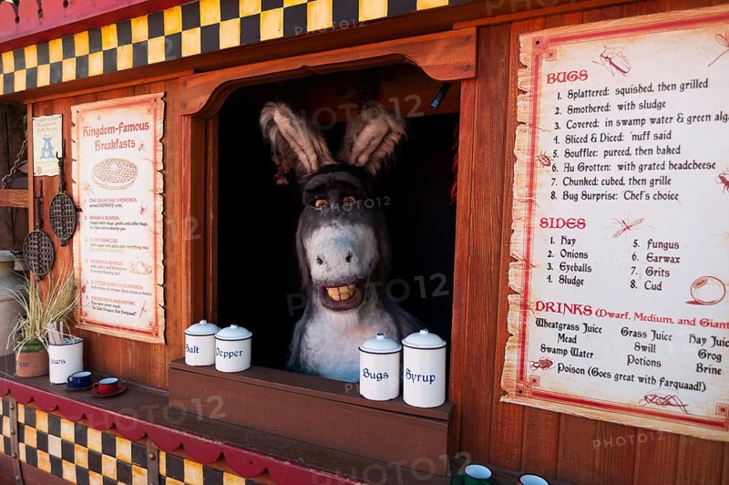 Donkey serving in a snack bar