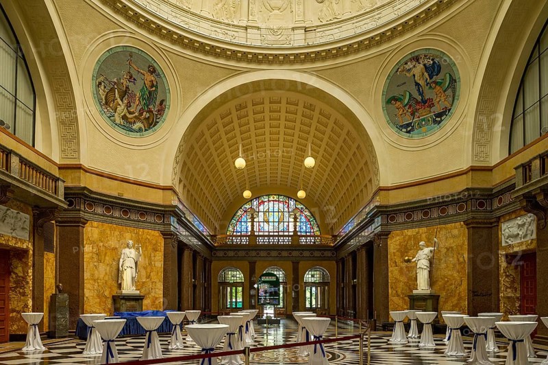 The foyer of the Wiesbaden Kurhaus spa house with casino