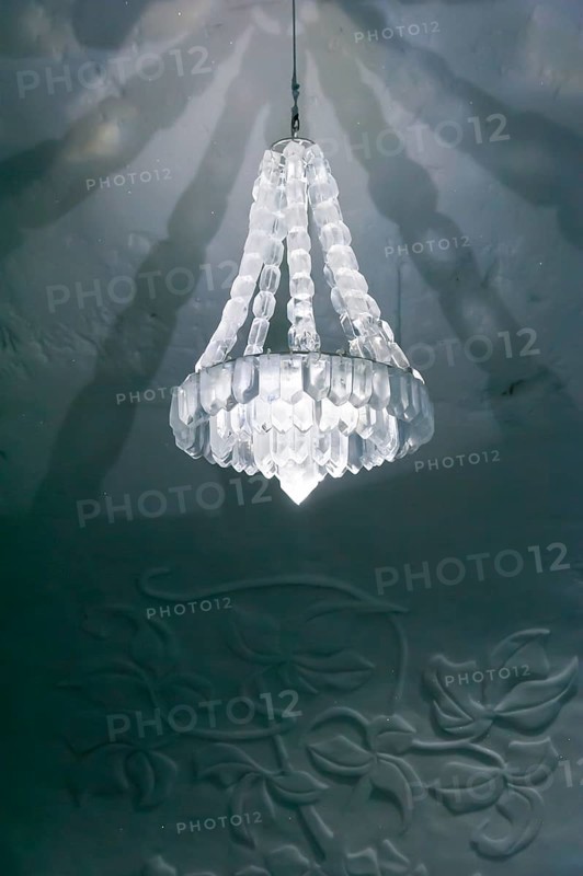 Chandelier made of ice