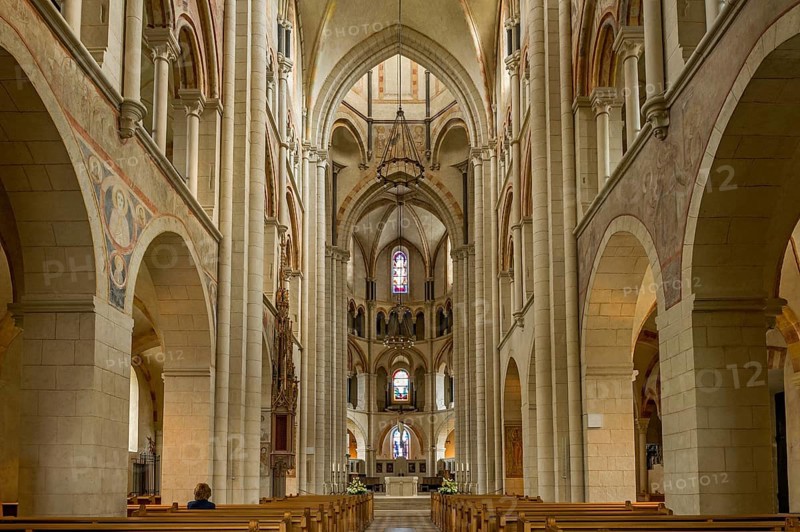 Nave of the Late Romanesque cathedral of St. George or Limburg Cathedral