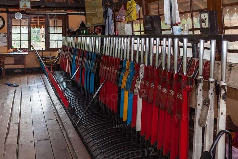 Old signal cabin at the train station