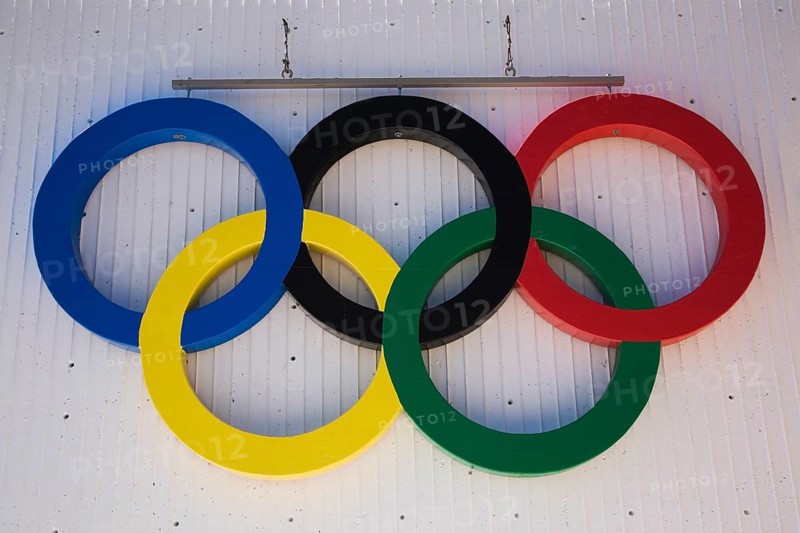The Olympic rings at The Montreal Olympic stadium