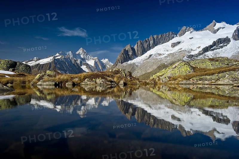 Mountain lake on Bettmerhorn Mountain