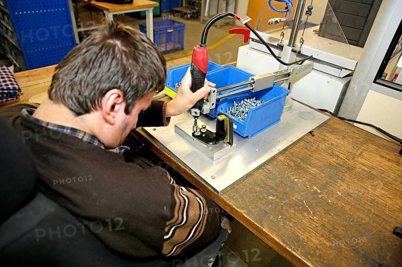 Mentally and physically disabled man at work