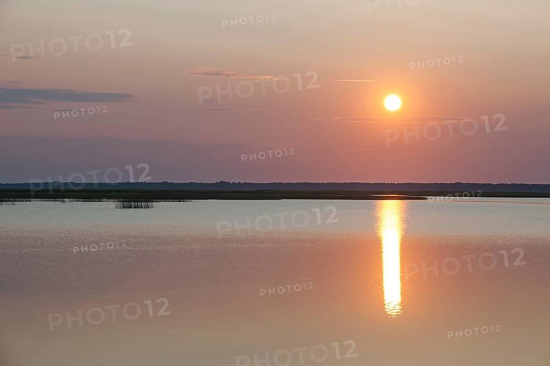 Sunset at Jezioro Lebsko or Lebsko Lake