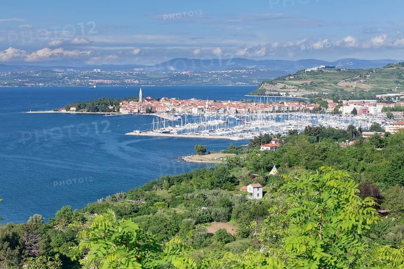 Coast with old town of Izola