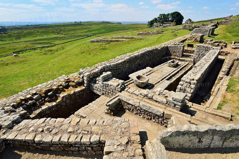 Ruins of the Roman fort with the associated campsite