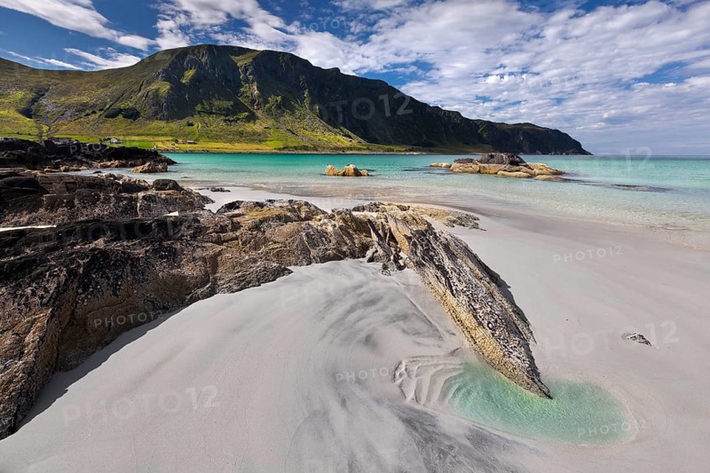 The white sandy Refviksanden Beach