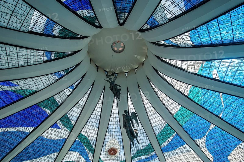 Stained glass in the Metropolitan Cathedral of Brasilia