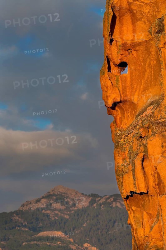 Bizarre rock erosions in the evening light