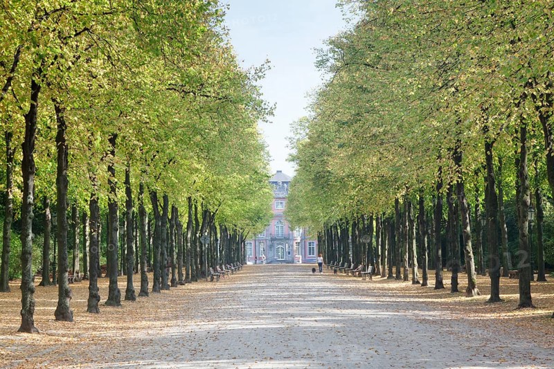 Hofgarten court gardens and Schloss Jagerhof hunting palace