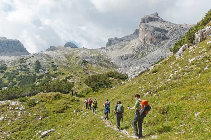 Hikers on a trail