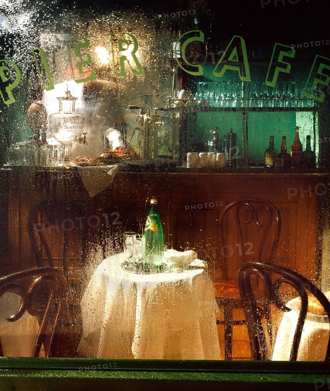 French Cafe seen through a steamy window