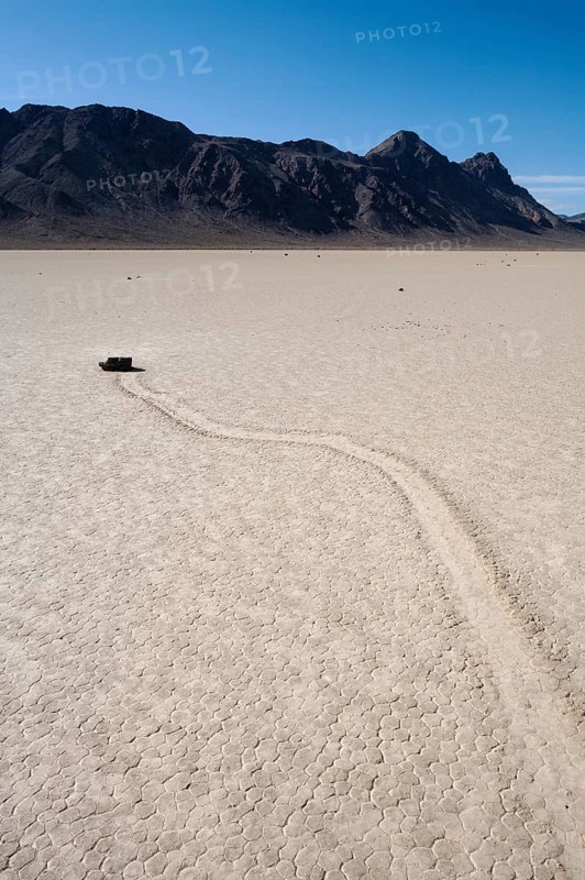 Track created by one of the mysterious moving rocks at the 'Racetrack'
