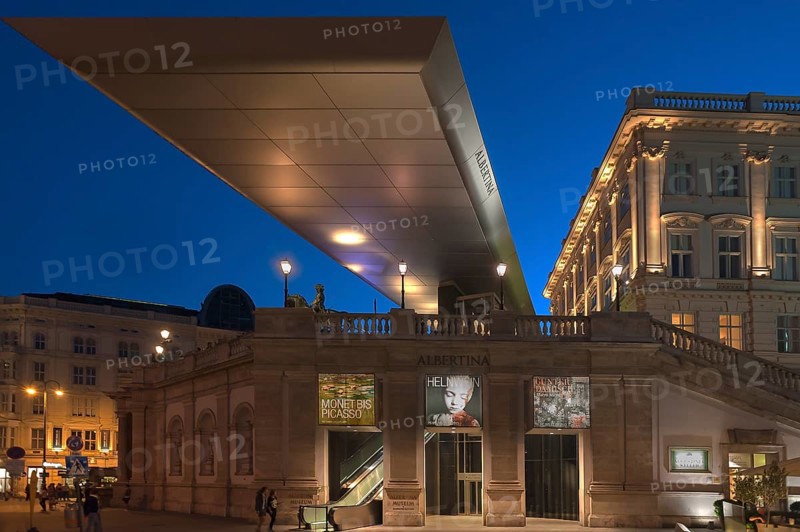 Albertina Art Museum at dusk