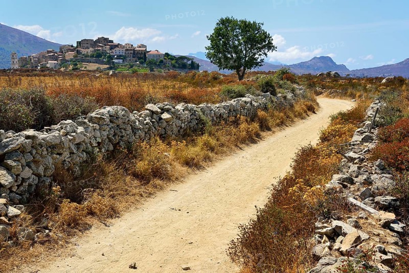 Dirt road with dry stone walls
