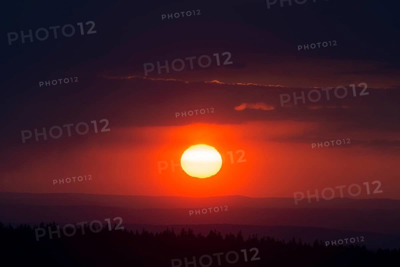 Evening sky with sunset and clouds