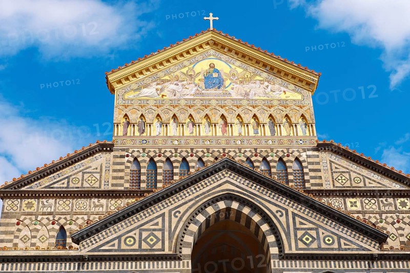 The Romanesque front of the Amalfi Cathedral