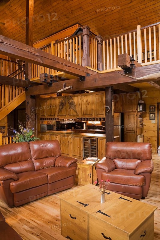 Living room inside a Canadiana cottage