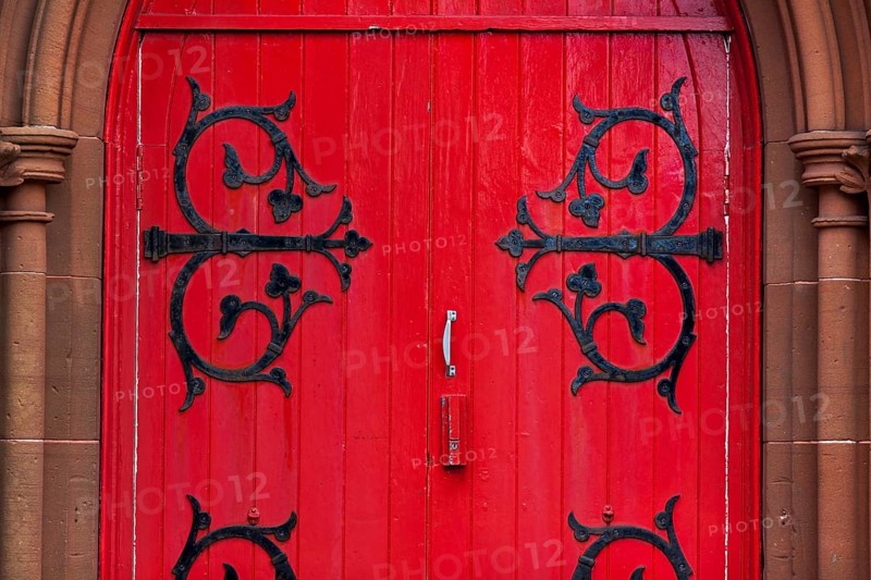 Red front door
