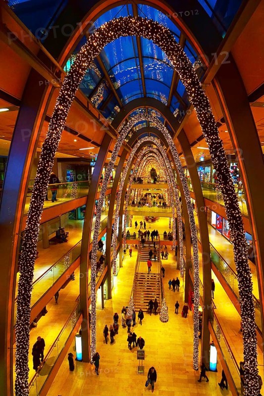 Christmas decorations in the Europa Passage shopping centre