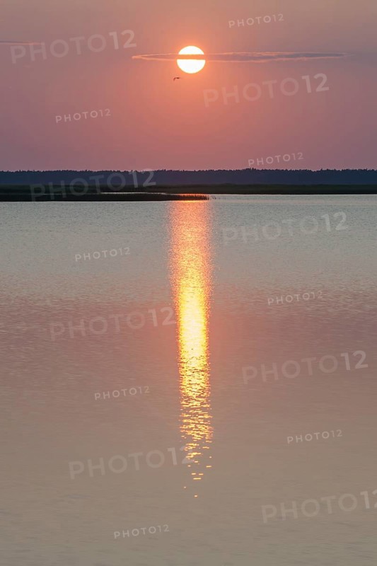 Sunset at Jezioro Lebsko or Lebsko Lake