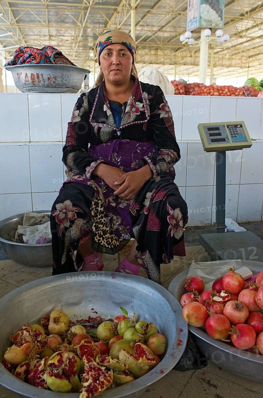 Fruit seller at a bazaar