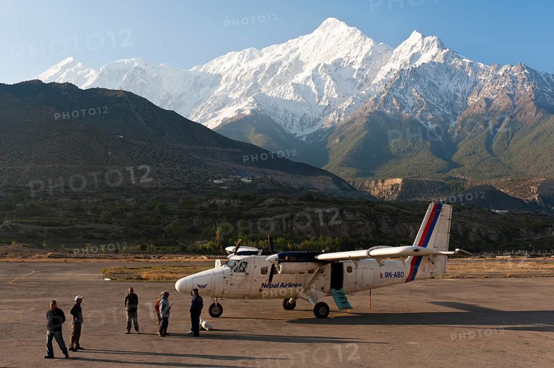 Propeller aircraft DHC-6 Twin Otter at Jomsom airport