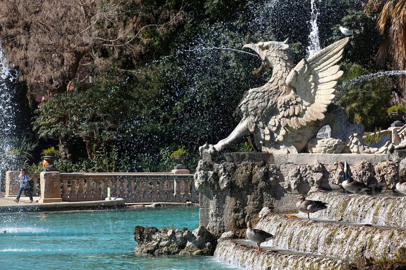 Water-spouting dragon by Antoni Gaudi at the fountain Font de la Cascada