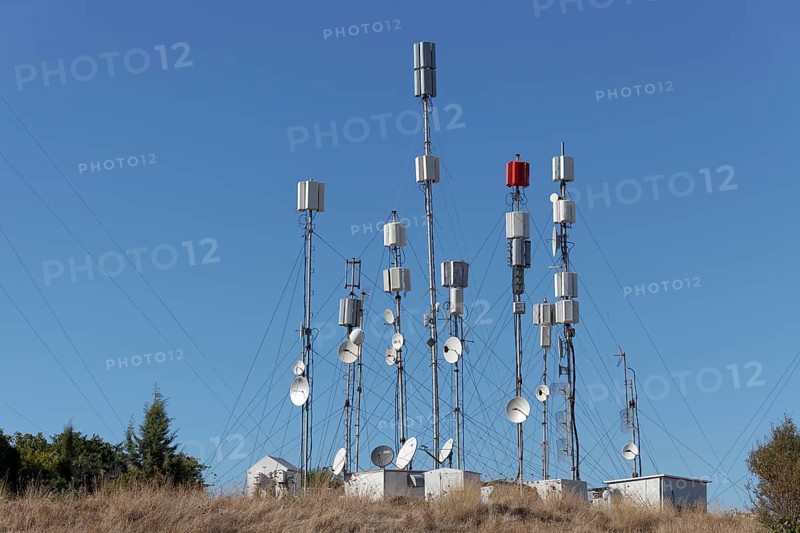 Transmitter masts for mobile telephone communication on Monte Smith