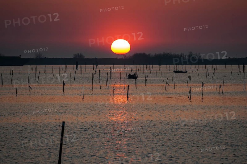 Sunrise in the Po River Delta